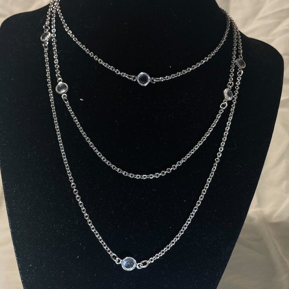 NWOT Authentic Origami Owl 48" Silver Crystal Station Chain Necklace | C$15 - Picture 1 of 5